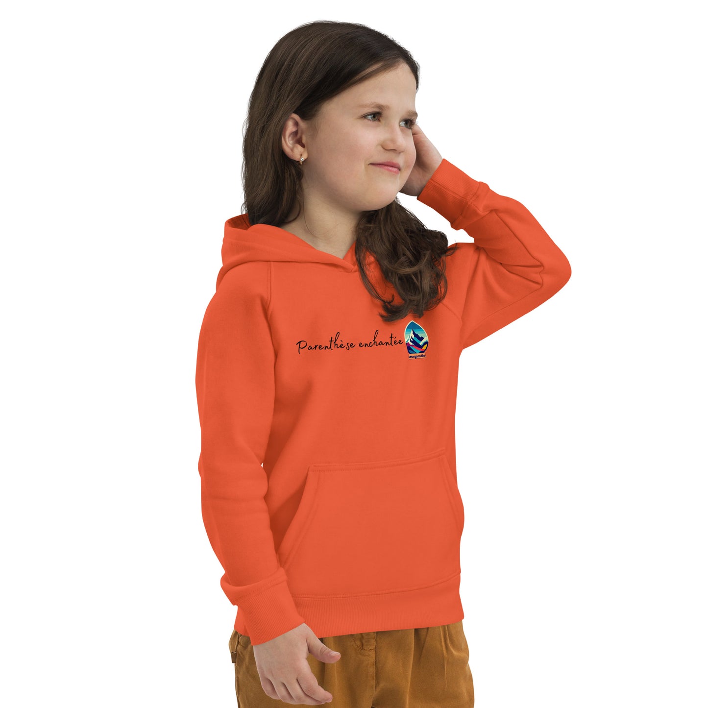 Sweat à capuche orange #mongrandbo