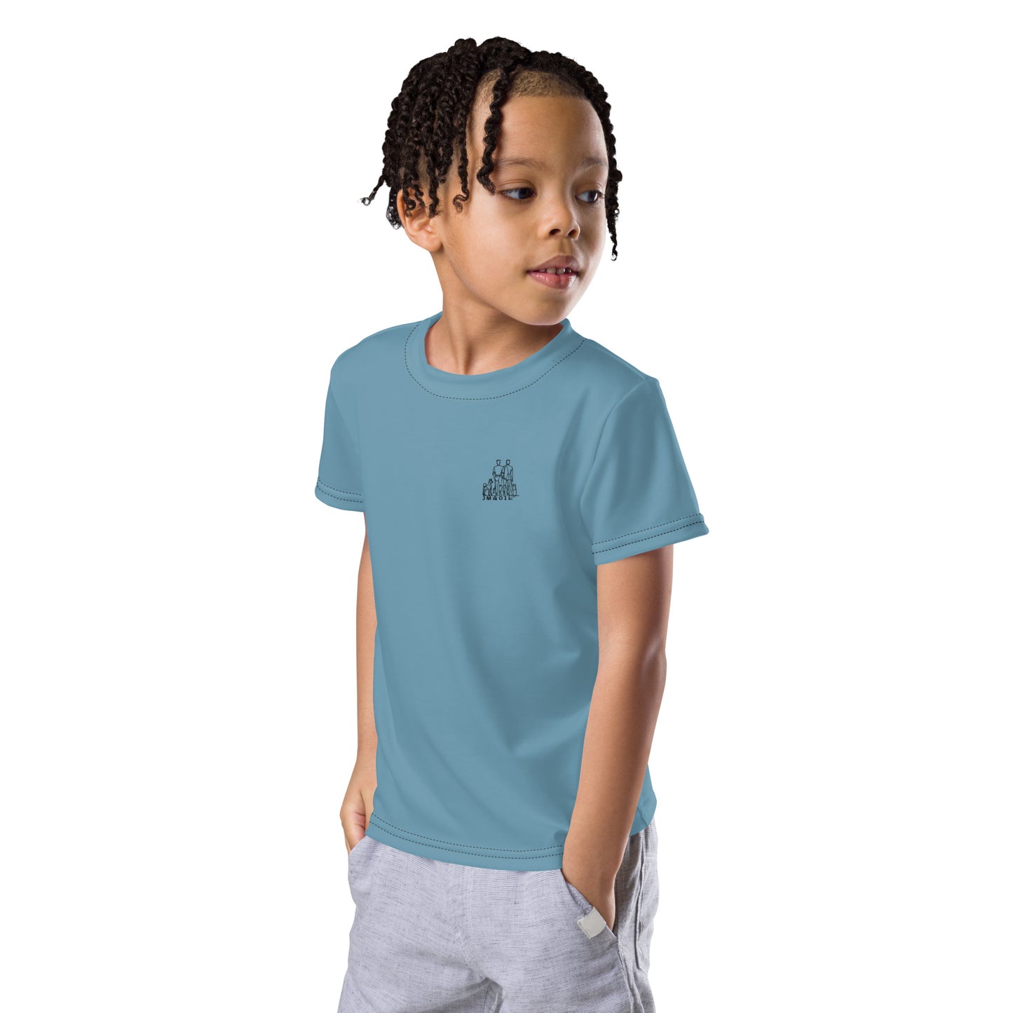 T-shirt Enfant Bleu Gris - "Simplement JM&Oli"