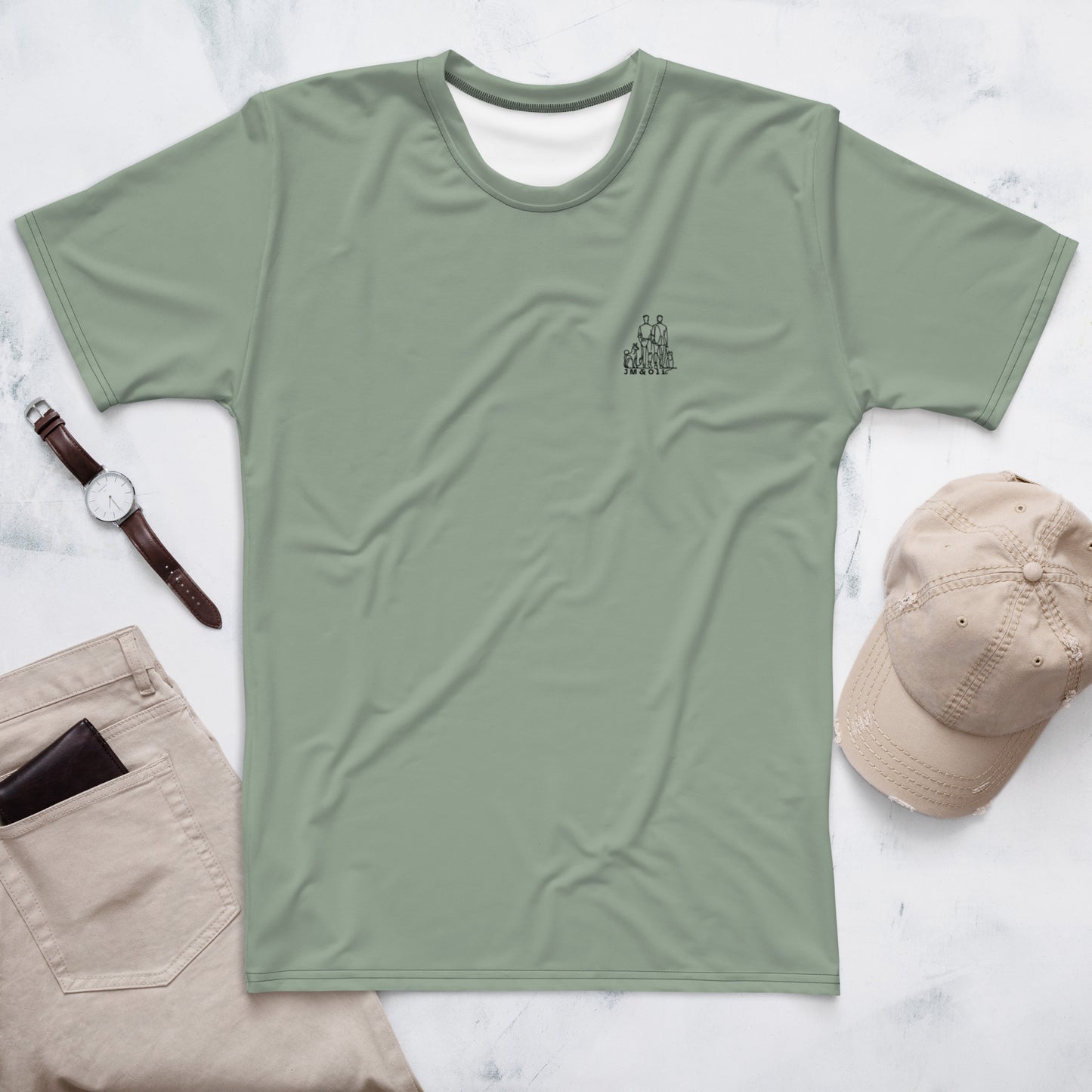 T-shirt Homme Vert de Gris - "Simplement JM&Oli"