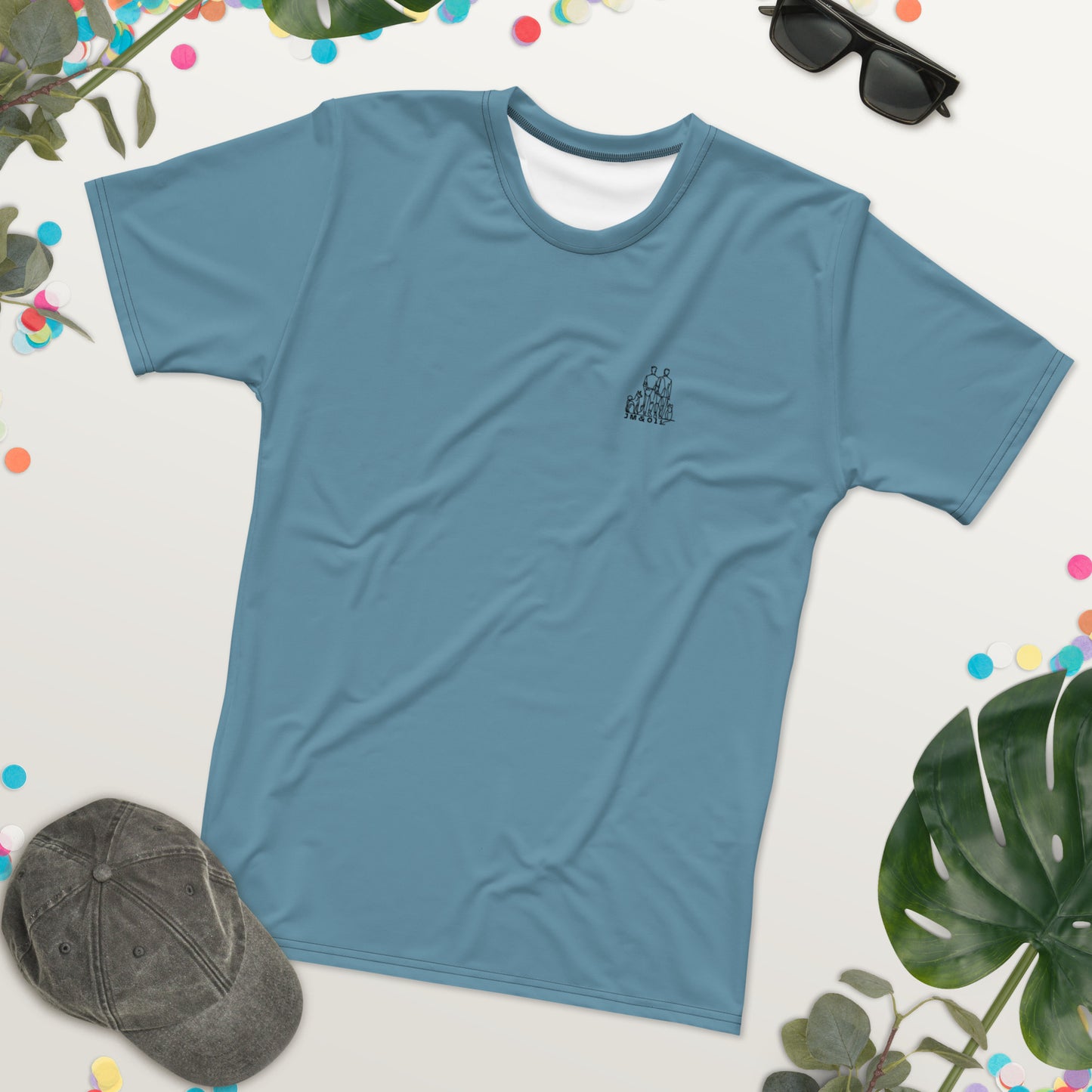 T-shirt Homme Bleu Gris - "Simplement JM&Oli"