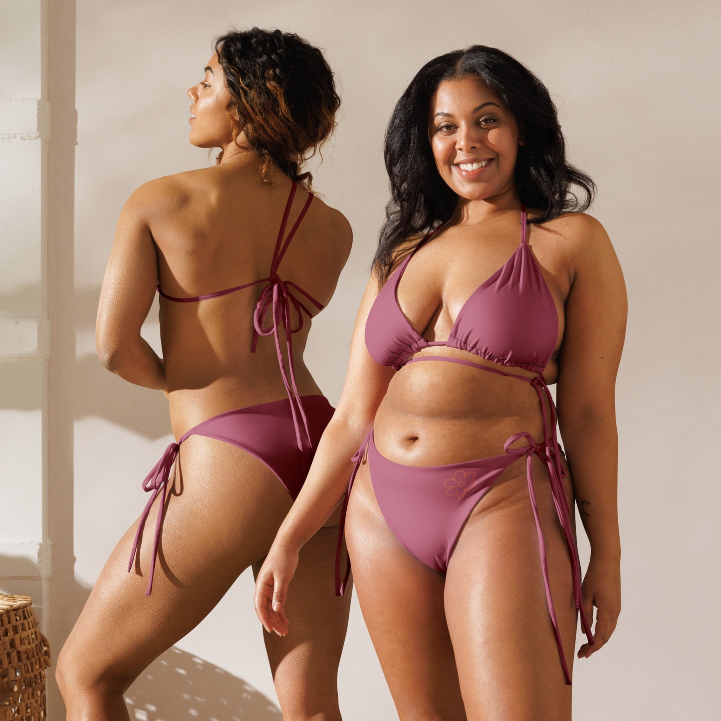 Bikini Rose Ancien - Élégance Durable pour l'Été