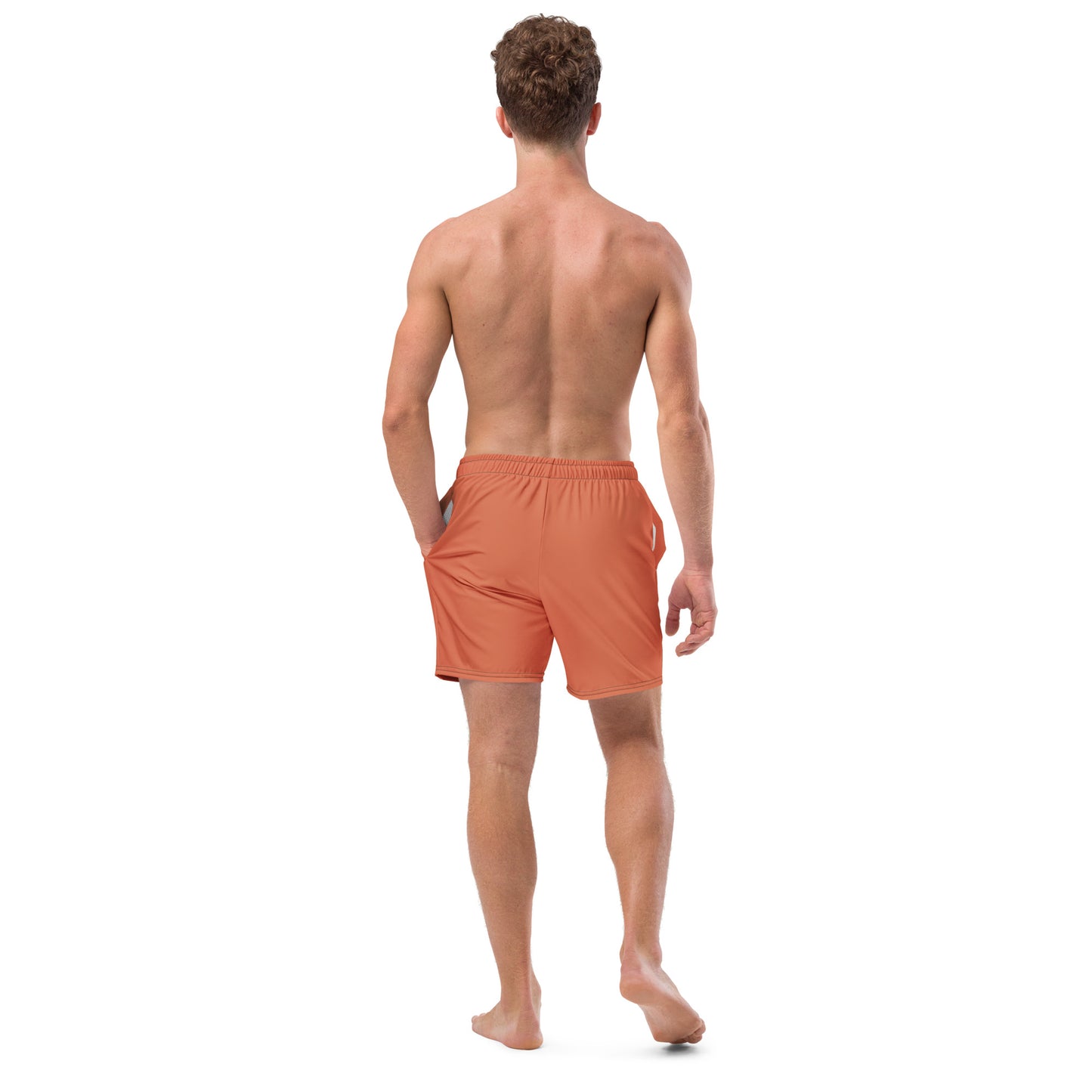 Maillots de Bain Homme Orange Terracotta- Confort et Praticité pour l'Été