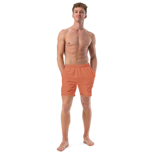 Maillots de Bain Homme Orange Terracotta- Confort et Praticité pour l'Été