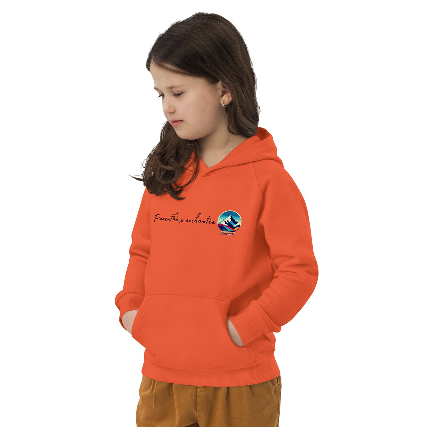 Sweat à capuche orange #mongrandbo