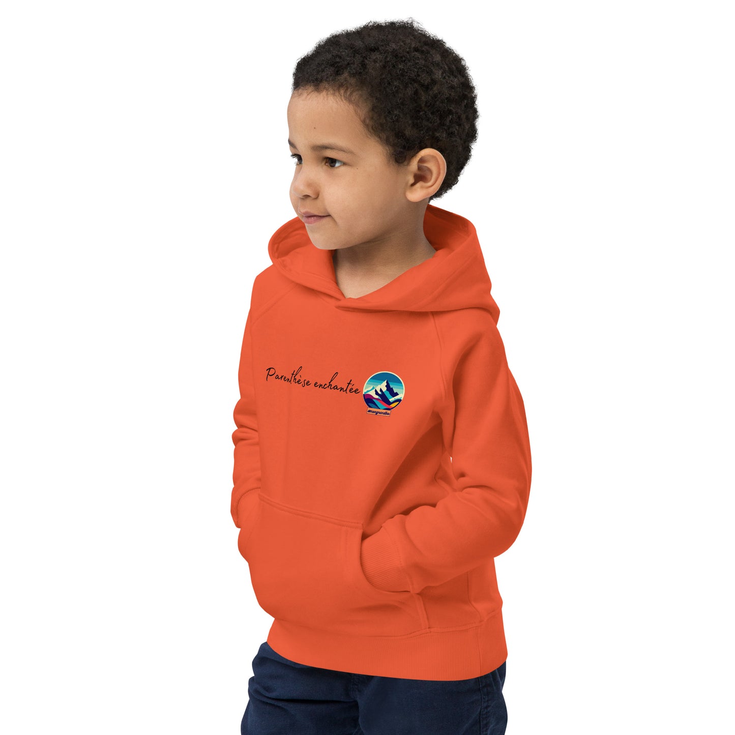 Sweat à capuche orange #mongrandbo