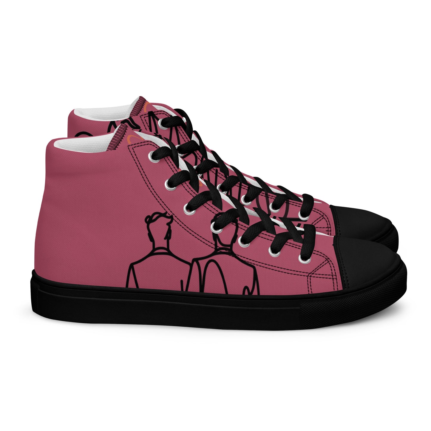 Baskets Hautes en Toile HOMME Rose Ancien - "Simplement JM&Oli"