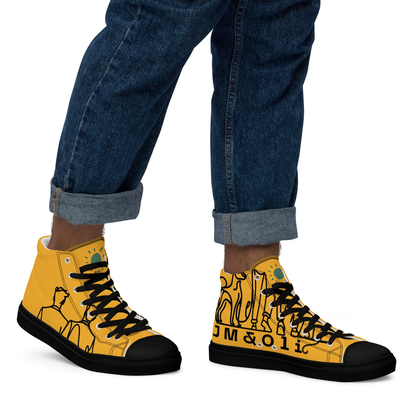 Baskets Hautes en Toile HOMME Jaune Lumière - "Simplement JM&Oli"