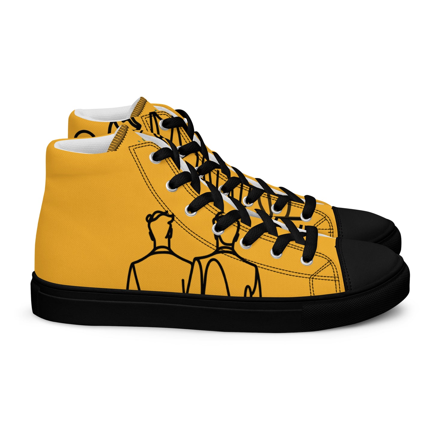 Baskets Hautes en Toile HOMME Jaune Lumière - "Simplement JM&Oli"