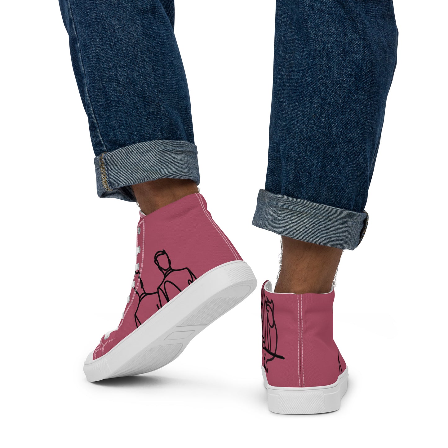 Baskets Hautes en Toile HOMME Rose Ancien - "Simplement JM&Oli"