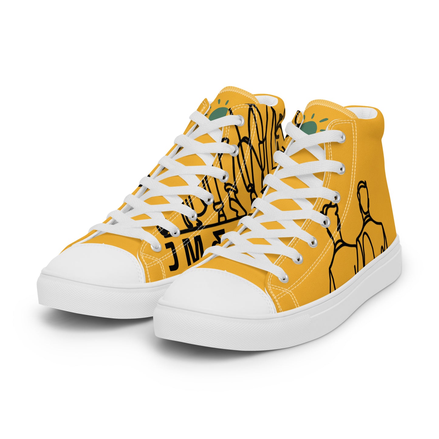 Baskets Hautes en Toile HOMME Jaune Lumière - "Simplement JM&Oli"