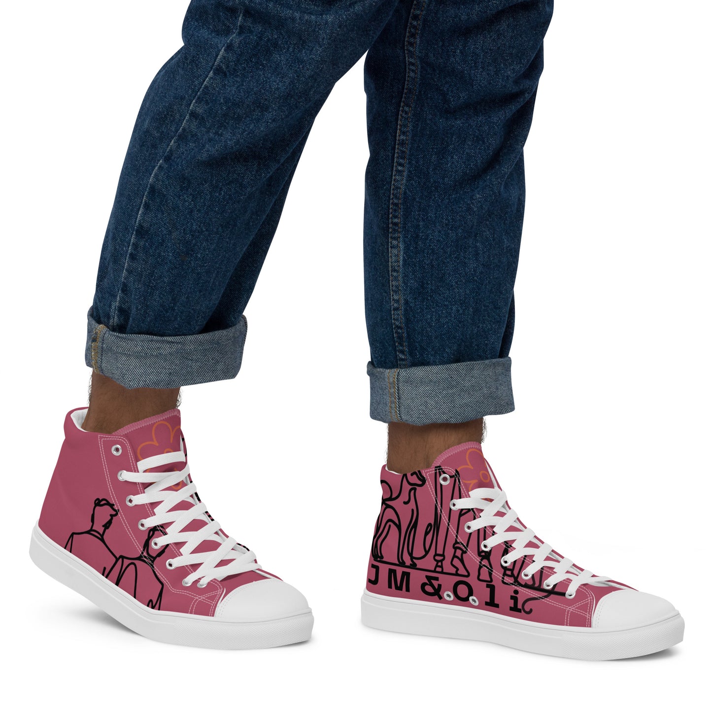 Baskets Hautes en Toile HOMME Rose Ancien - "Simplement JM&Oli"