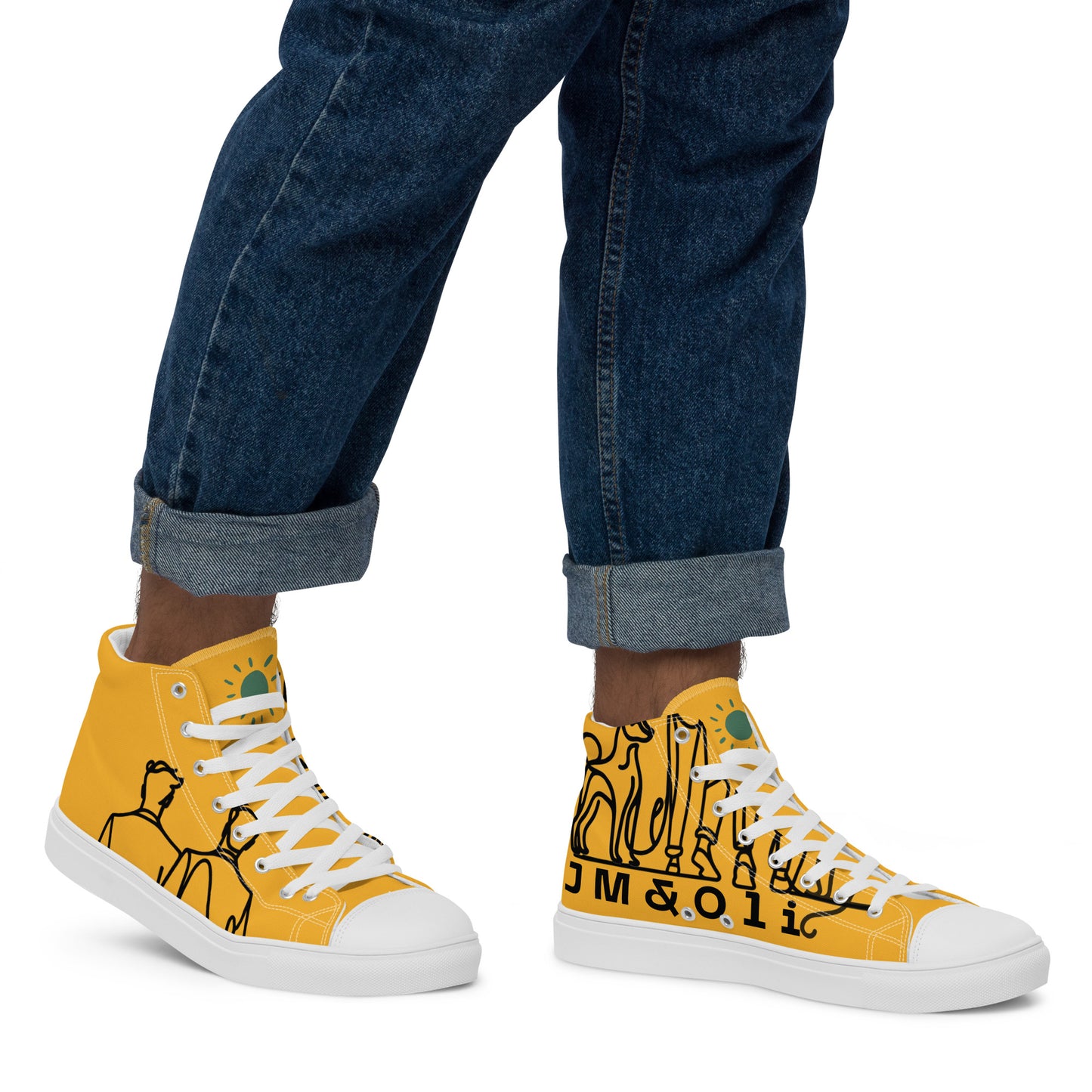 Baskets Hautes en Toile HOMME Jaune Lumière - "Simplement JM&Oli"