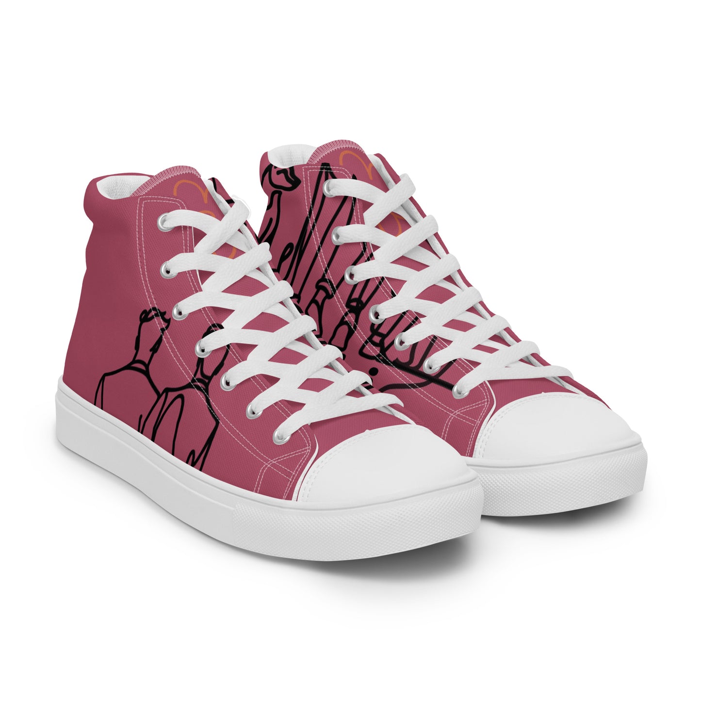 Baskets Hautes en Toile HOMME Rose Ancien - "Simplement JM&Oli"