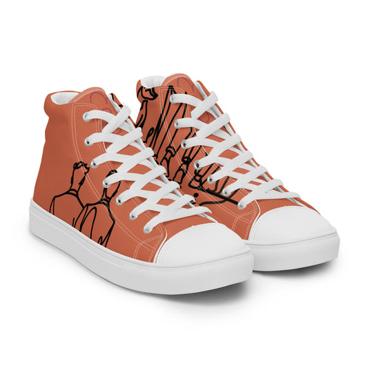 Baskets Hautes en Toile HOMME Orange Terracotta - "Simplement JM&Oli"