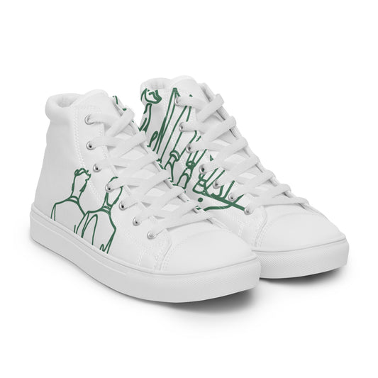 Baskets Hautes en Toile Homme blanche logo Green Court