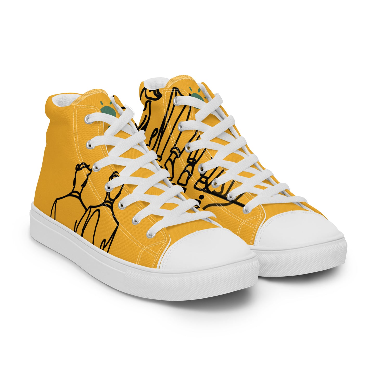 Baskets Hautes en Toile HOMME Jaune Lumière - "Simplement JM&Oli"