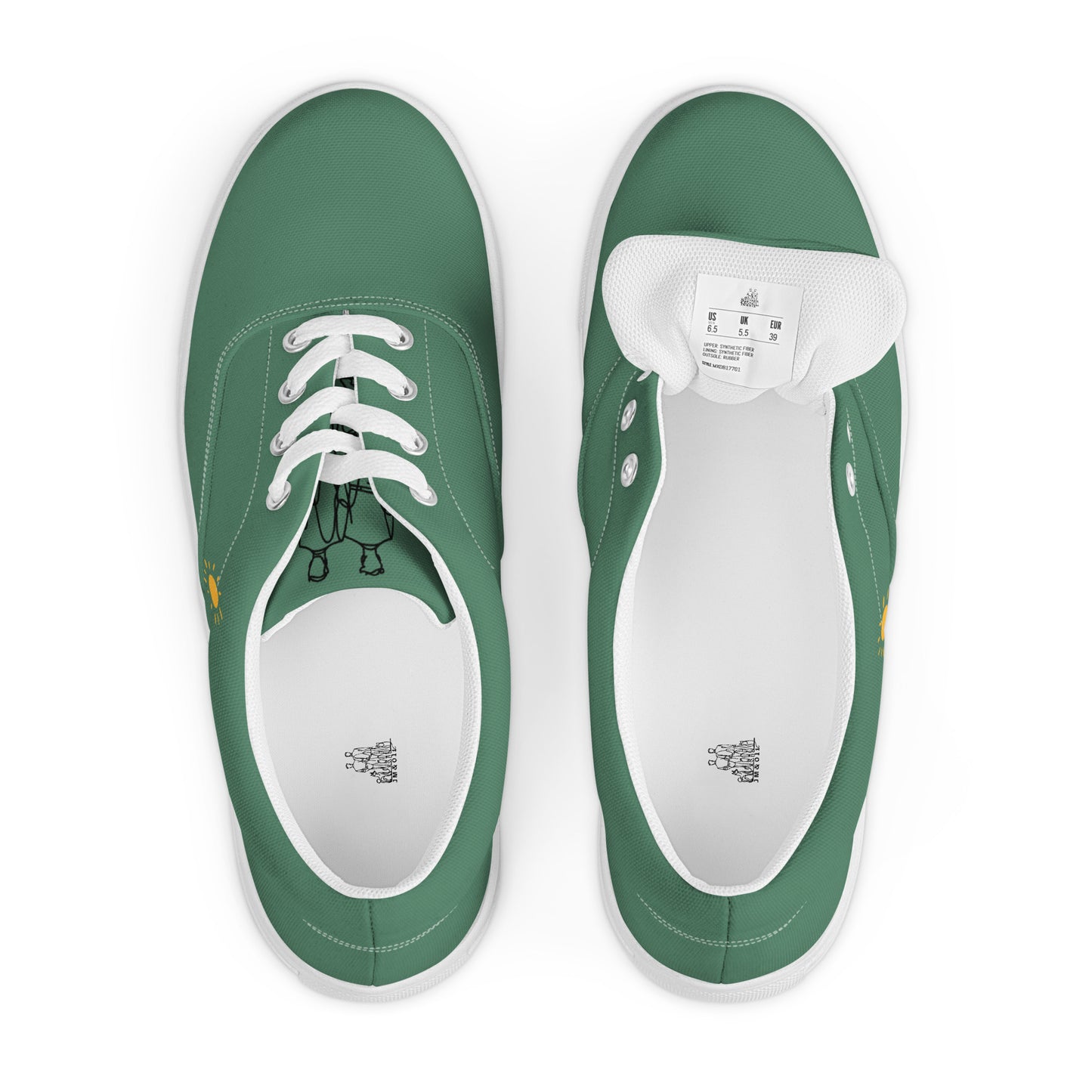 Tennis en Toile avec Lacets pour Homme - Green Court