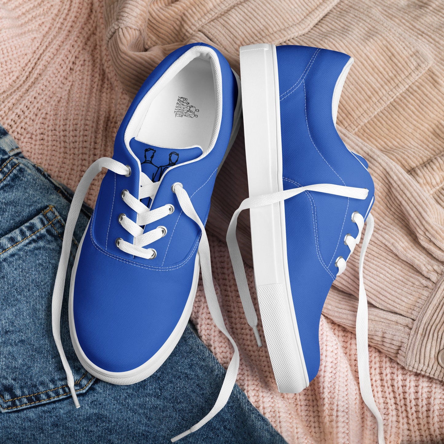 Tennis en Toile avec Lacets pour Homme - #YesWeCannes Bleu roi