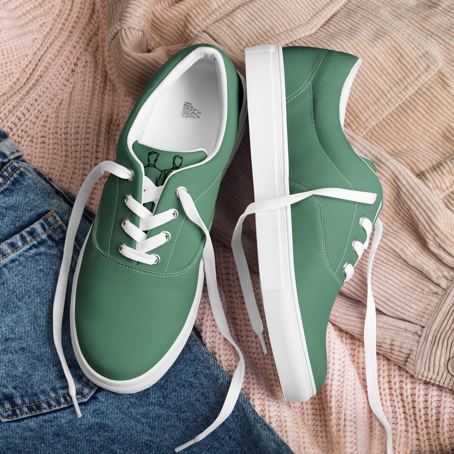 Tennis en Toile avec Lacets pour Homme - Green Court