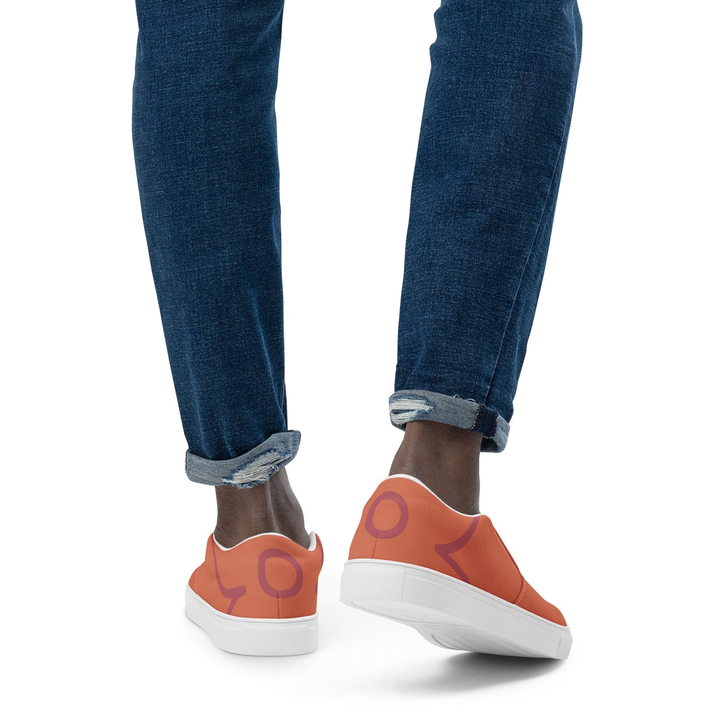 Tennis en Toile sans Lacets pour Homme - Orange Terracotta