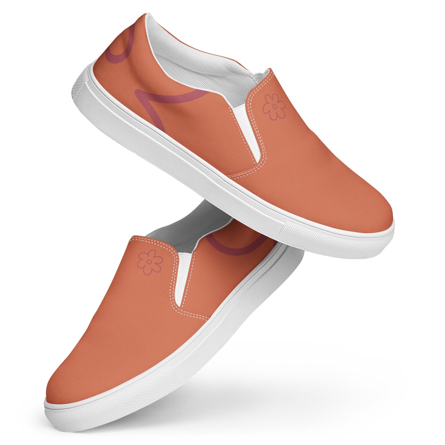 Tennis en Toile sans Lacets pour Homme - Orange Terracotta