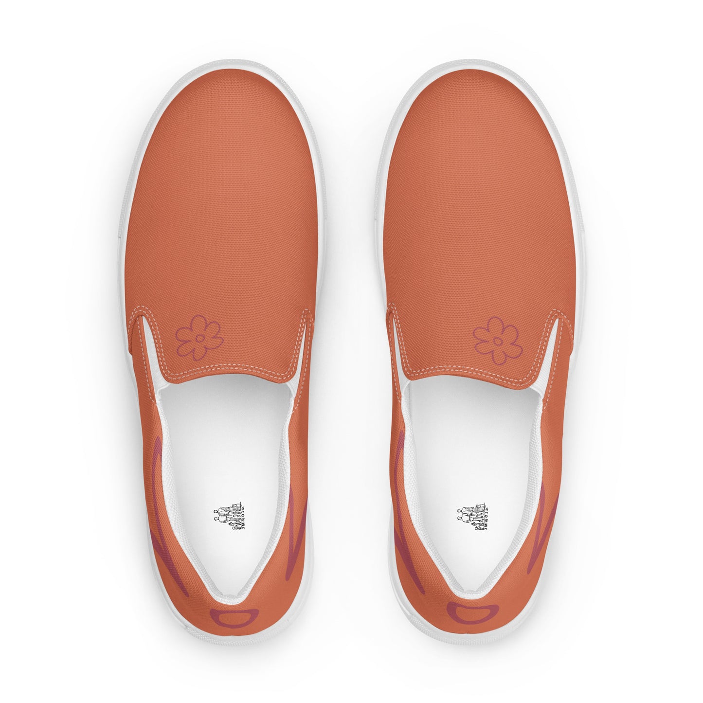 Tennis en Toile sans Lacets pour Homme - Orange Terracotta