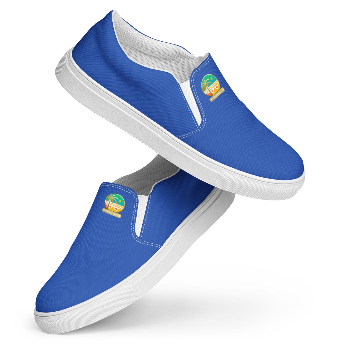 Tennis en Toile sans Lacets pour Homme - #YesWeCannes Bleu roi