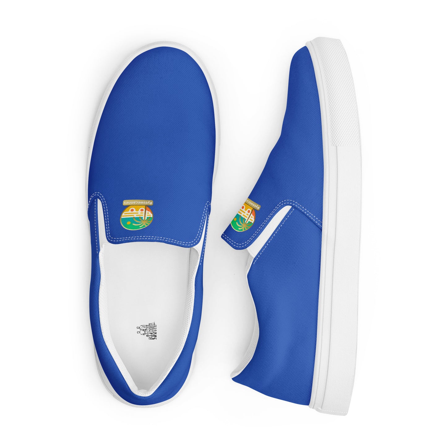 Tennis en Toile sans Lacets pour Homme - #YesWeCannes Bleu roi