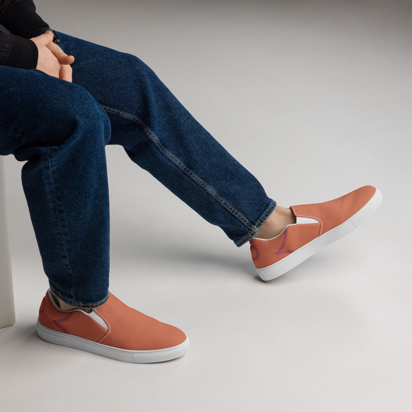 Tennis en Toile sans Lacets pour Homme - Orange Terracotta