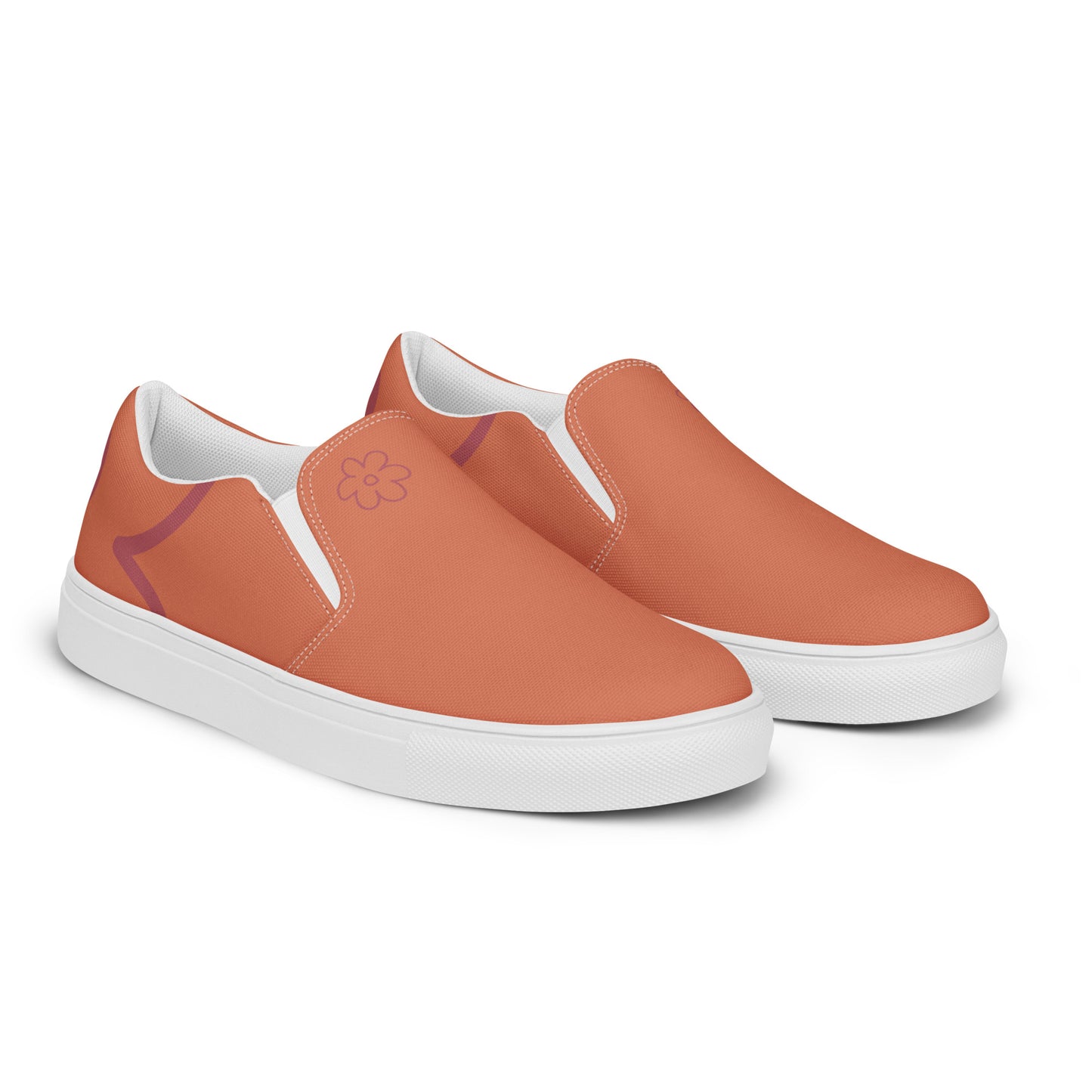 Tennis en Toile sans Lacets pour Homme - Orange Terracotta