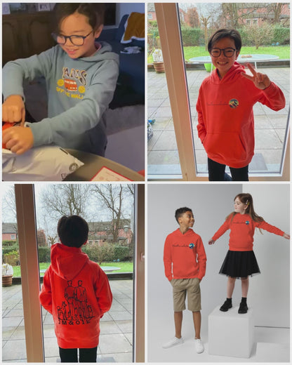 Sweat à capuche orange #mongrandbo