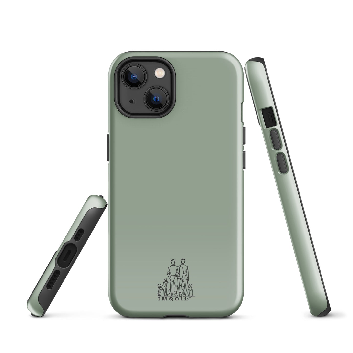 Coque pour iPhone Vert de Gris - "Simplement JM&Oli"