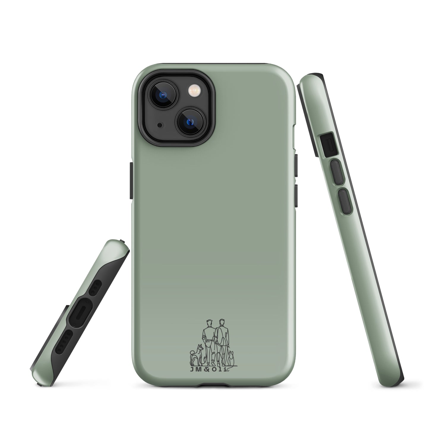 Coque pour iPhone Vert de Gris - "Simplement JM&Oli"