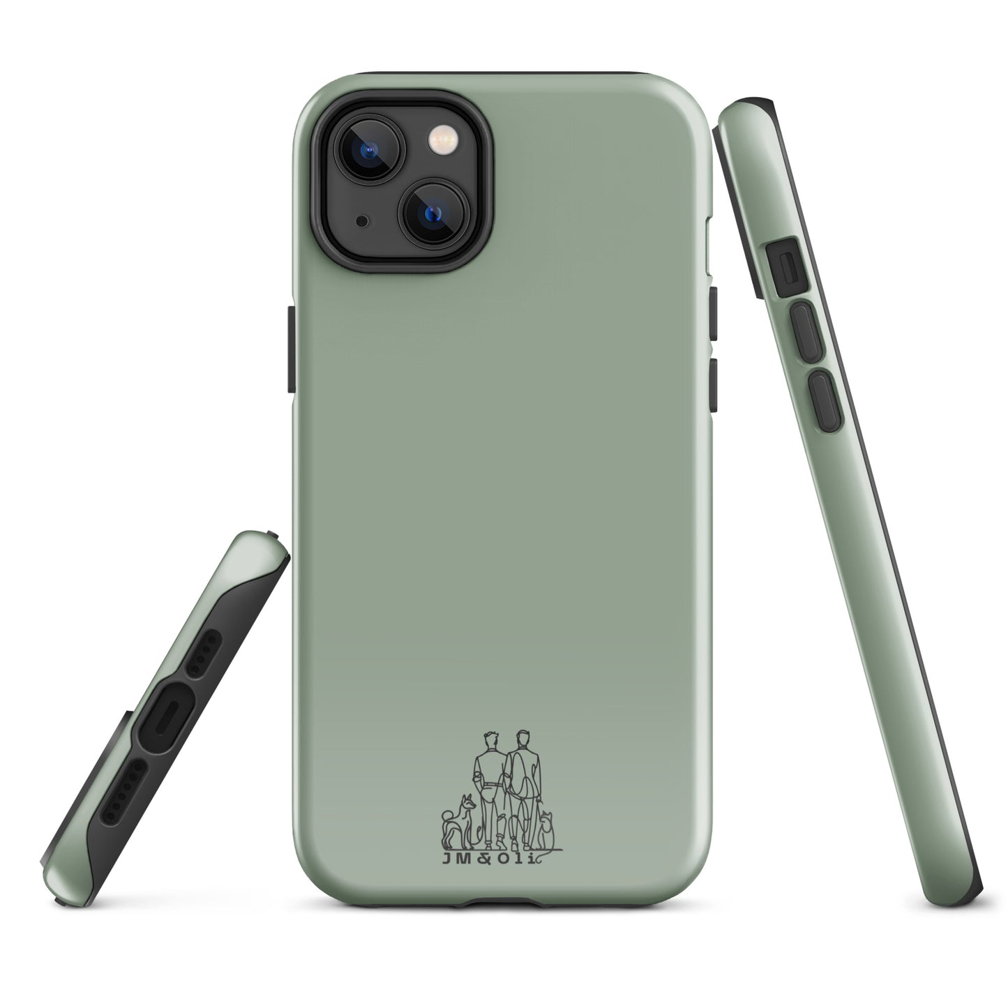 Coque pour iPhone Vert de Gris - "Simplement JM&Oli"