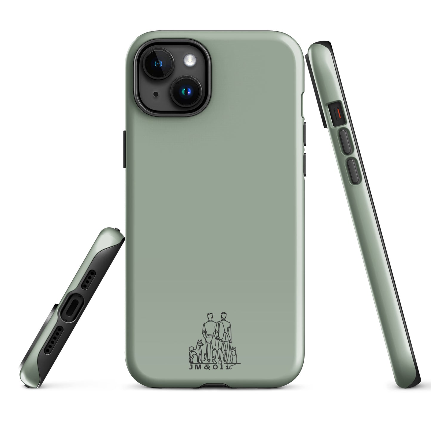 Coque pour iPhone Vert de Gris - "Simplement JM&Oli"