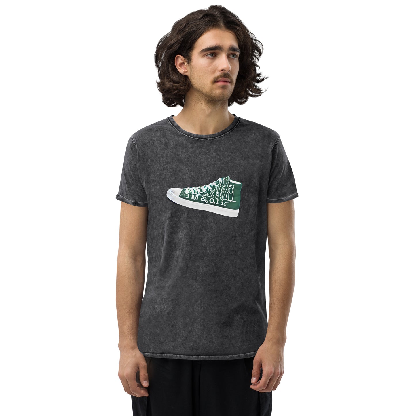 T-shirt en Denim pour Homme basket Green Court