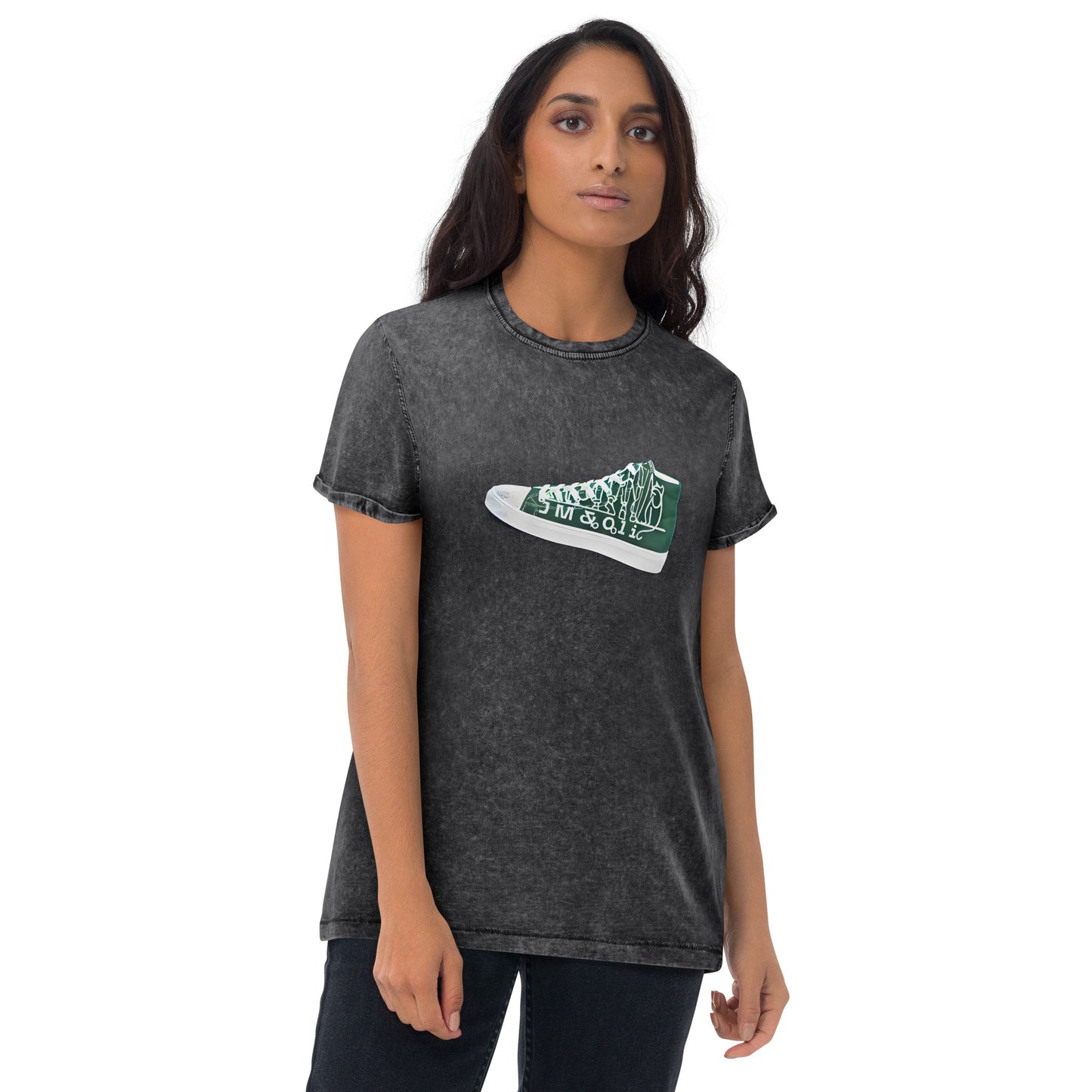 T-shirt en Denim pour Femme basket Green Court