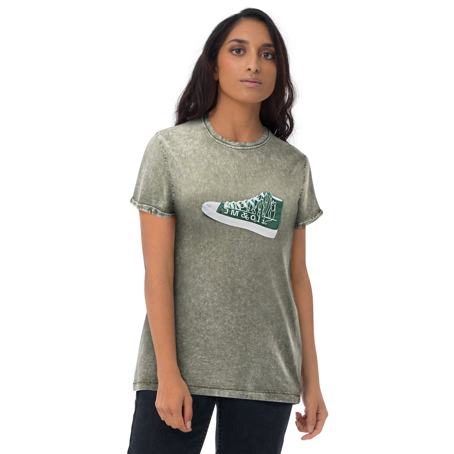 T-shirt en Denim pour Femme basket Green Court