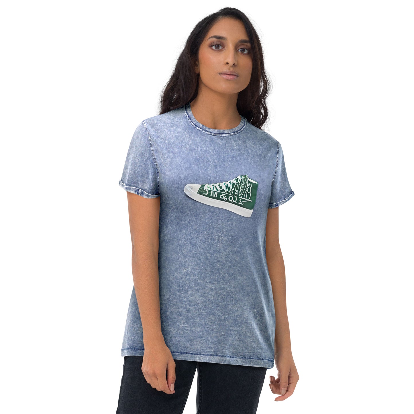 T-shirt en Denim pour Femme basket Green Court