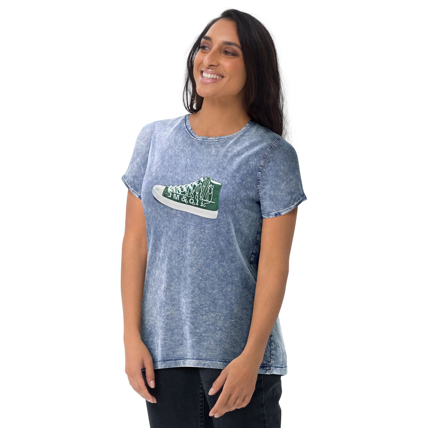 T-shirt en Denim pour Femme basket Green Court