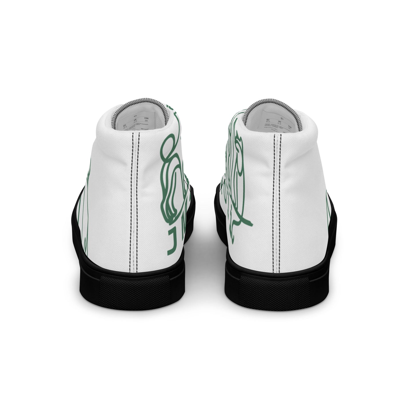 Baskets Hautes en Toile Femme Blanche logo Green Court