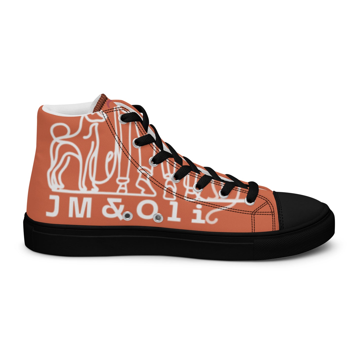 Baskets Hautes en Toile Femme Orange Terracotta - "Simplement JM&Oli"