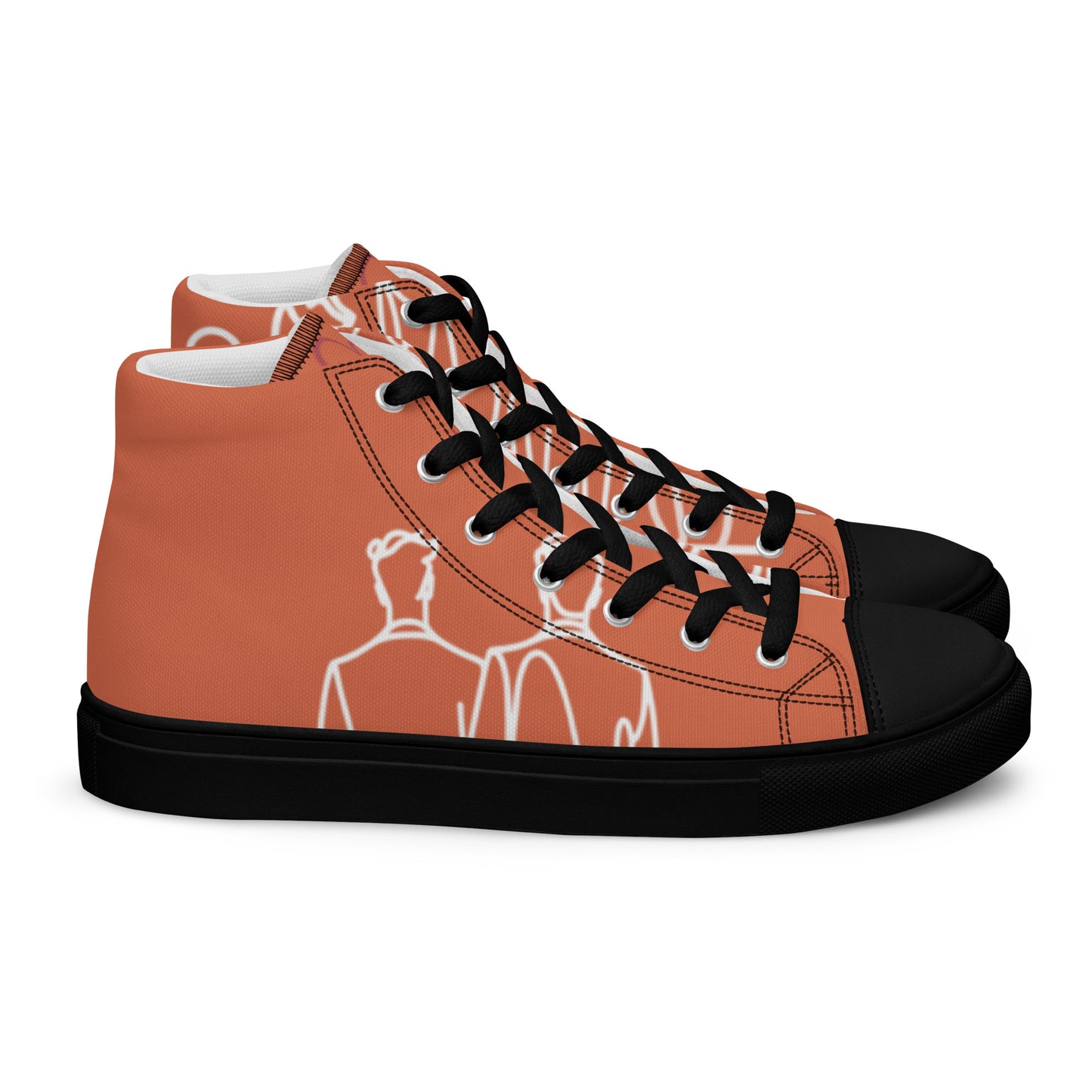 Baskets Hautes en Toile Femme Orange Terracotta - "Simplement JM&Oli"