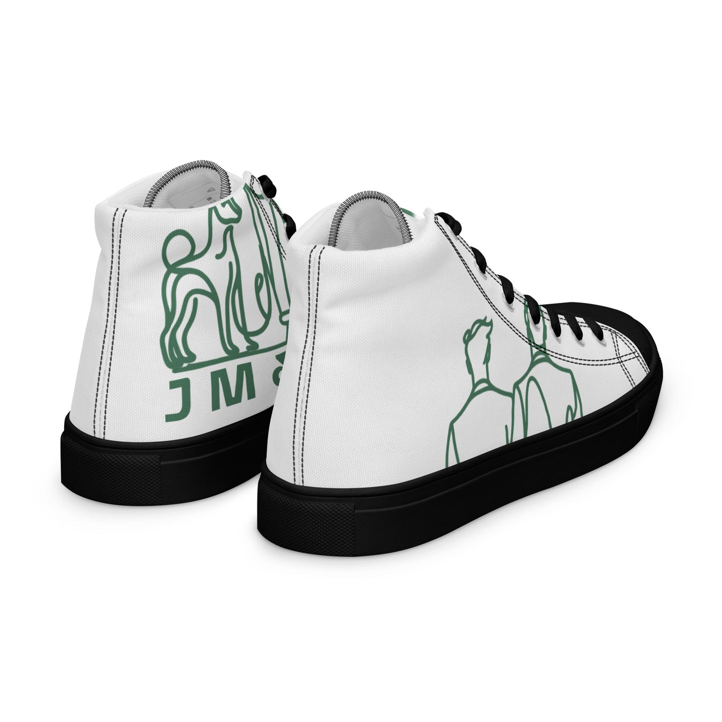 Baskets Hautes en Toile Femme Blanche logo Green Court