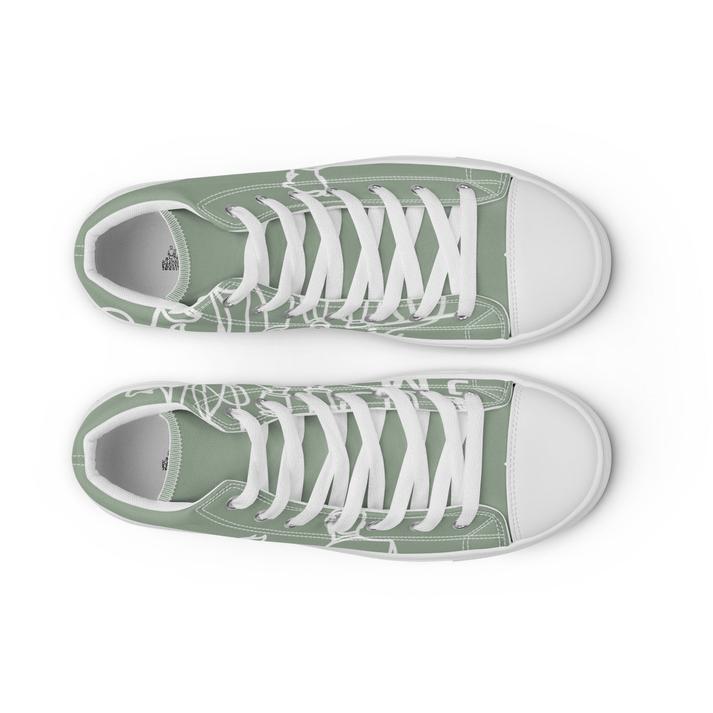 Baskets Hautes en Toile Femme Vert de Gris - "Simplement JM&Oli"