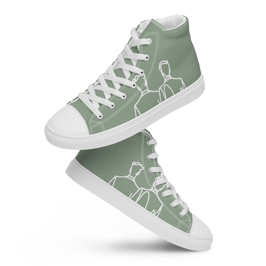 Baskets Hautes en Toile Femme Vert de Gris - "Simplement JM&Oli"