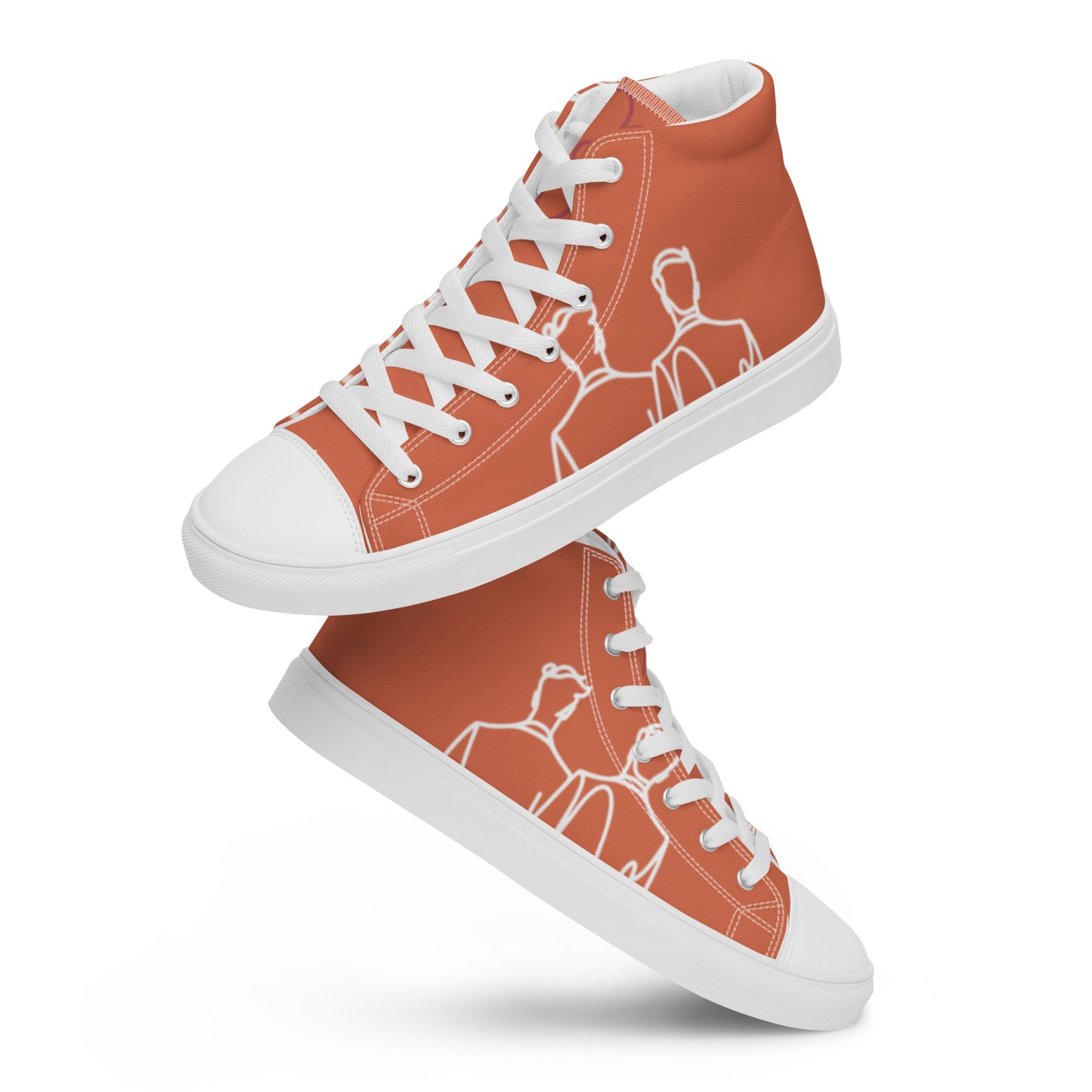 Baskets Hautes en Toile Femme Orange Terracotta - "Simplement JM&Oli"