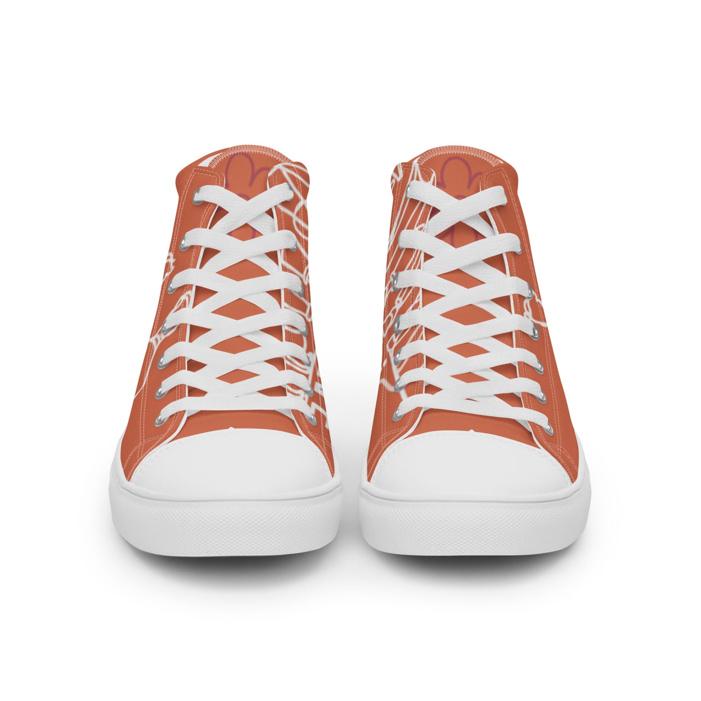 Baskets Hautes en Toile Femme Orange Terracotta - "Simplement JM&Oli"