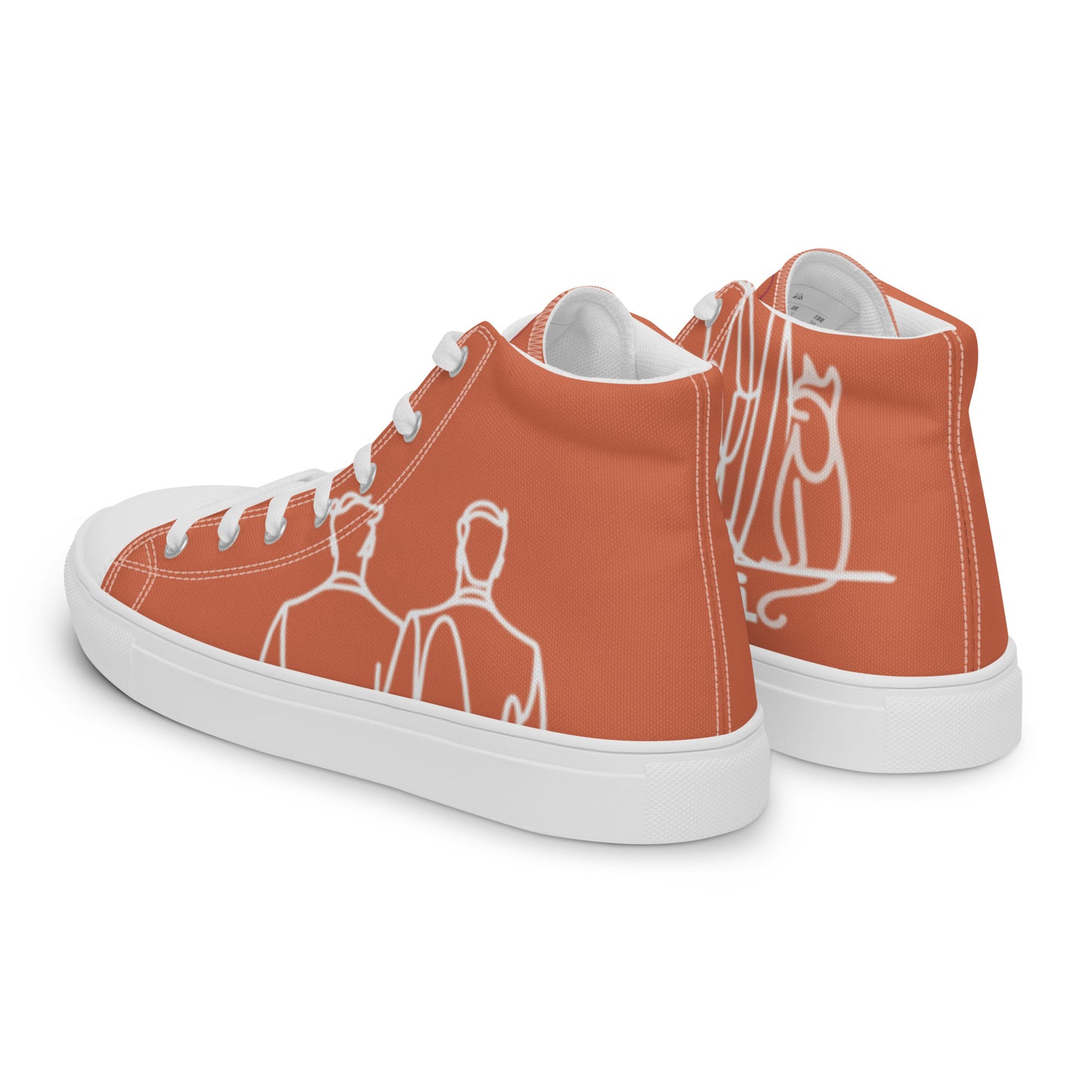 Baskets Hautes en Toile Femme Orange Terracotta - "Simplement JM&Oli"