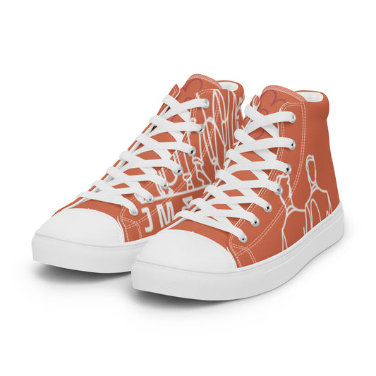 Baskets Hautes en Toile Femme Orange Terracotta - "Simplement JM&Oli"